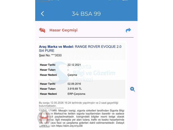 2012 MODEL RANGE ROVER 240 HP DEĞİŞENSİZ BAKIMLARI YAPILI