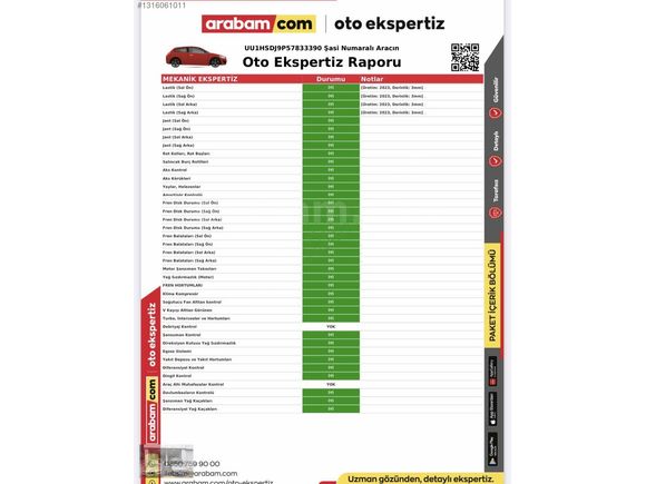 OTOMATİK VİTES BAKIMLI 122 BİNDE