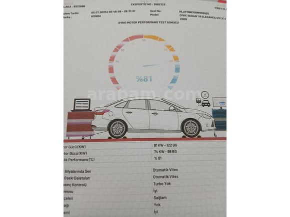 Sahibinden Honda Civic 1.6i VTEC Elegance 2009 Model