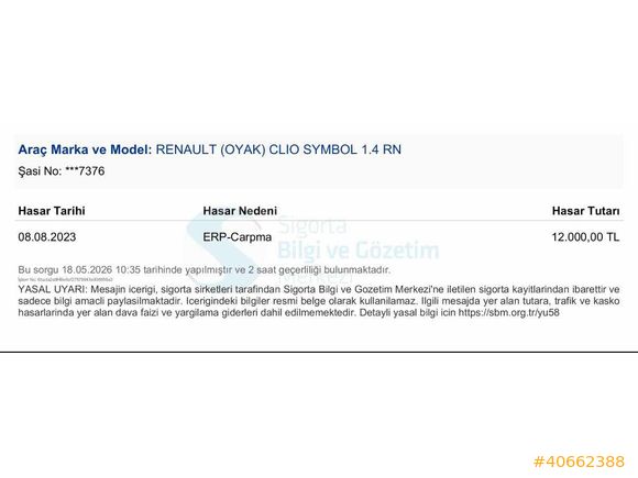 KK 12 TAKSİT/2000 RENAULT CLİO 1.4 KLİMALI 306B KM AİLE ARACI