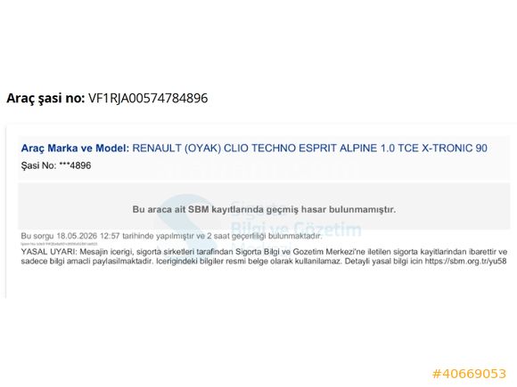 BOYASIZ OTOMATİK RENAULT CLİO 1.0 TCE TECHNO ESPRİT ALPİNE FULL