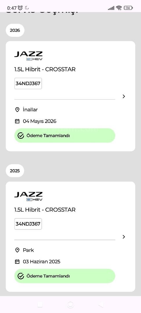 Sahibinden Honda Jazz 1.5 HEV Crosstar Executive 2025 Model Bursa 8.750 km Mavi (metalik) 6