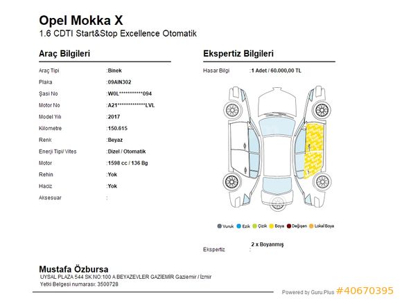 Galeriden Opel Mokka X 1.6 CDTI Excellence 2017 Model İzmir