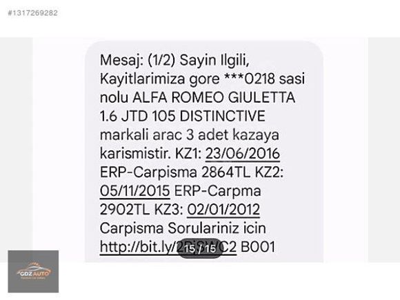 2011 ALFA ROMEO GIULIETTA 1.6 JTD DİSTİNCTİVE