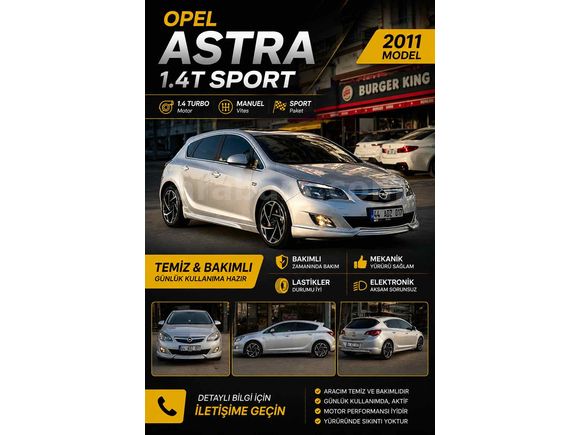 Sahibinden Opel Astra 1.4 T Sport 2011 Model  215.000 km Gri (Gümüş)