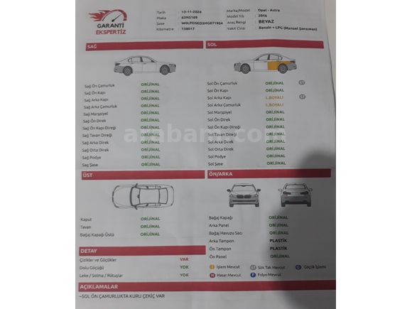 Sahibinden Opel Astra 1.6 Edition Plus 2016 Model