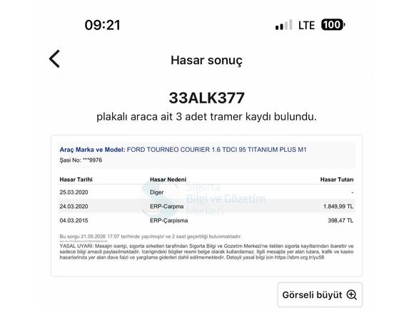 2014+FORD+TOURNEO+COURİER+1.6TDCİ+TİTANİUM+PLUS+SIFIR+MUAYENE