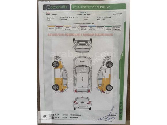 SAĞLAM MOTORS 2009 MODEL AVEO DEĞİŞENSİZ 101 BİNDE