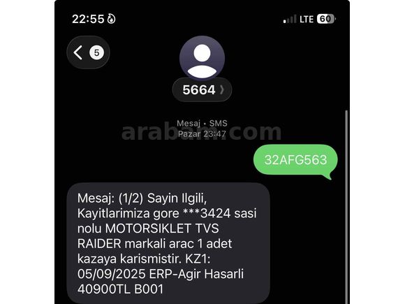 Sahibinden TVS Raider 125 
