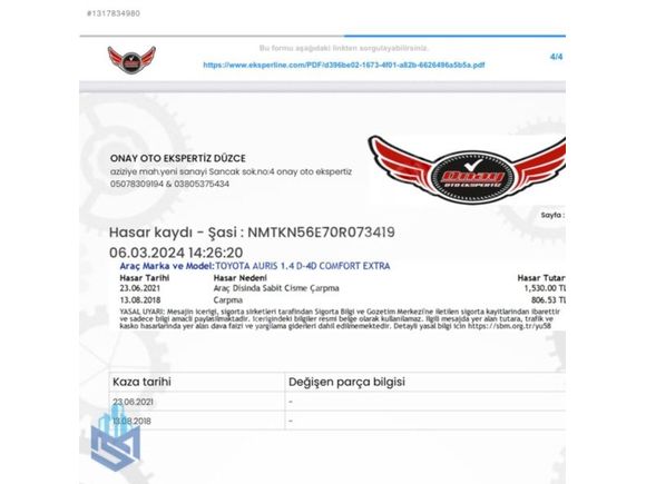 METSA'DAN 2012 MODEL AURİS 1.4 DİZEL MANUEL 125.000 KM