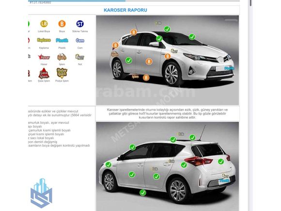 METSA'DAN 2012 MODEL AURİS 1.4 DİZEL MANUEL 125.000 KM