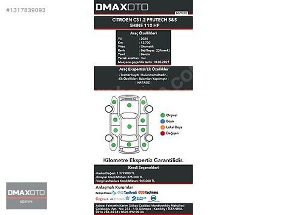 BOYASIZ 2024 CITROEN C3 1.2 PURETECH ÇİFTRENK SHINE KM:12.700