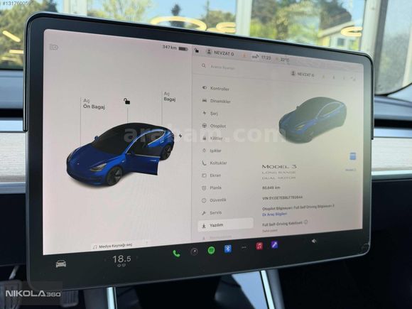 NIKOLA360 / MODEL 3 LONG RANGE/ ACCELERATİON BOOST / TRAMERSİZ