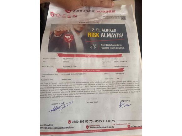 Memurdan Acil Satılık  Renault Clio 1.2 Icon 2014 Model Kahramanmaraş 134.000 km Beyaz