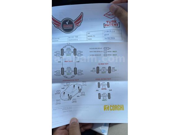 Makyajlı Kasa Düşük Km Bej Döşemeli 2016  Corolla  