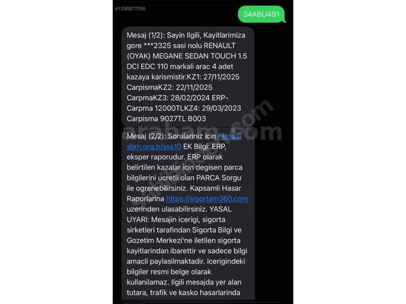 Sahibinden Renault Megane 1.5 dCi Touch 2017 Model 
