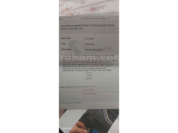 Sahibinden Renault Megane 1.5 dCi Touch 2018 Model 