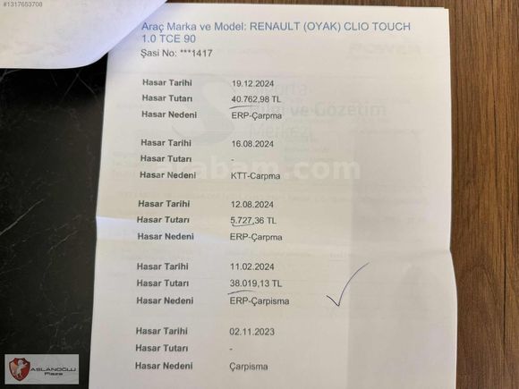 ASLANOĞLU PLAZA'DAN 2023 RENAULT CLİO 1.0TCE TOUCH