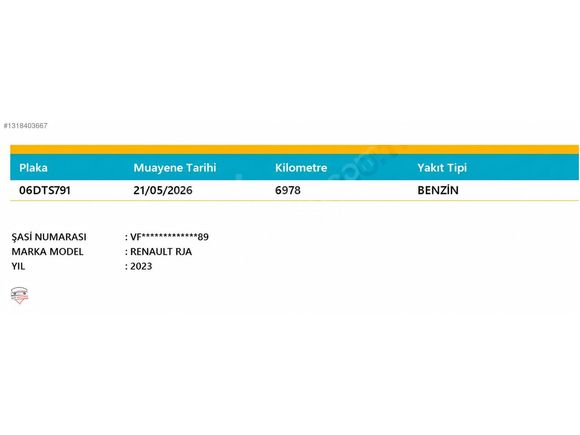 2023 CLİO TOUCH/HATASIZ BOYASIZ/7.000 KM/FULL BAYİ BAKIMLI