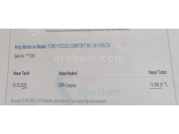 Sahibinden Ford Focus 1.6 Comfort 2011 Model