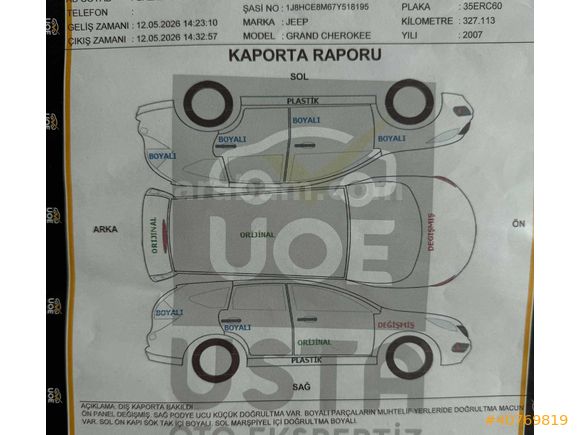 Galeriden Jeep Grand Cherokee 3.0 CRD Overland 2007 Model İzmir