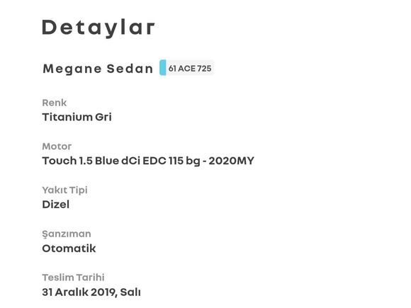 Sahibinden Renault Megane 1.5 Blue DCI Touch 2019 Model