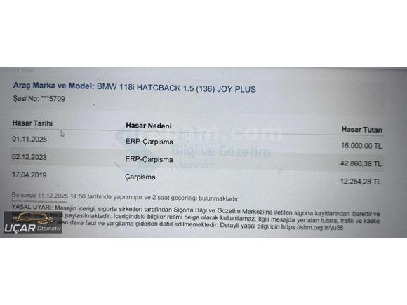 Galeriden BMW 1 Serisi 118i Joy Plus 2017 Model İzmir 130.000 km