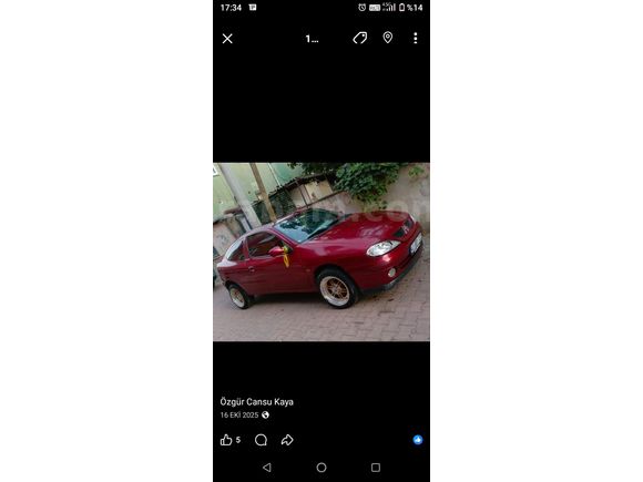 Sahibinden Renault Megane 1.6 Coupe RXE 2001 Model  300.000 km Kırmızı