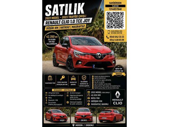 Sahibinden Renault Clio 1.0 TCe Joy 2022 Model 
