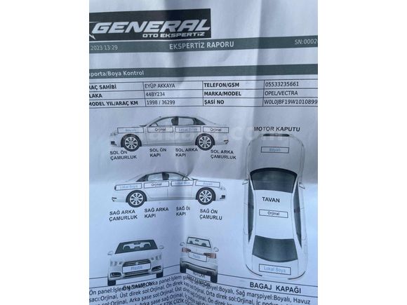 Sahibinden Opel Vectra 1.6 GL 1998 Model 