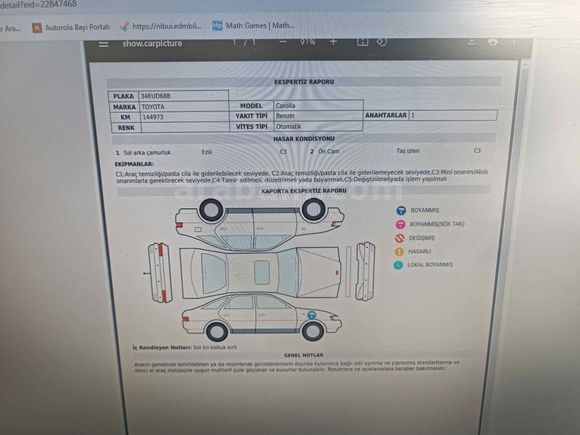 Sahibinden Toyota Corolla 1.8 Hybrid Dream 2021 Model 