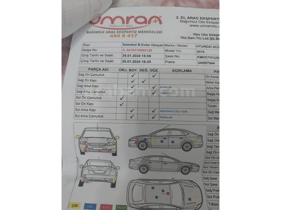 Sahibinden Hyundai Accent Blue 1.6 CRDI Mode 2016 Model