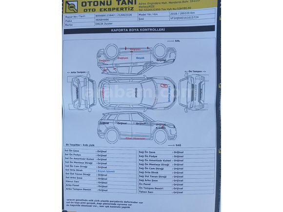 Sahibinden 4x4 Dacia Duster 1.5 dCi Prestige 2018 Model