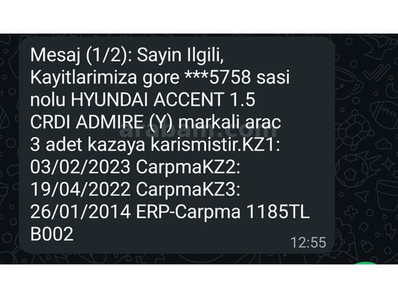 Sahibinden Hyundai Accent 1.5 CRDi Admire 2003 Model Nevşehir