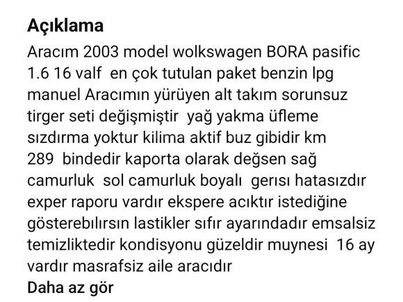 Bora 1.6 Pacific 2003 Model