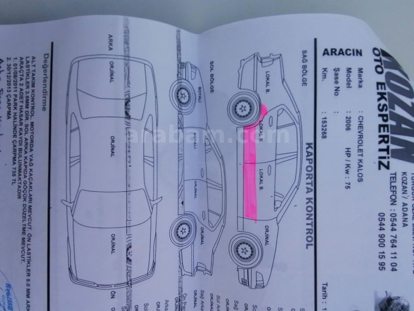 Sahibinden Chevrolet Kalos 1.2 SE 2006 Model Adana 166.200 km Beyaz 6