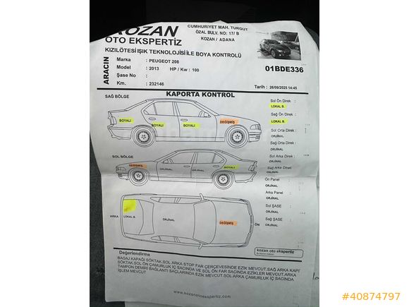 ♡ページ Galeriden Peugeot 208 1.4 HDi Access 2013 Model Antalya 245.000 km
