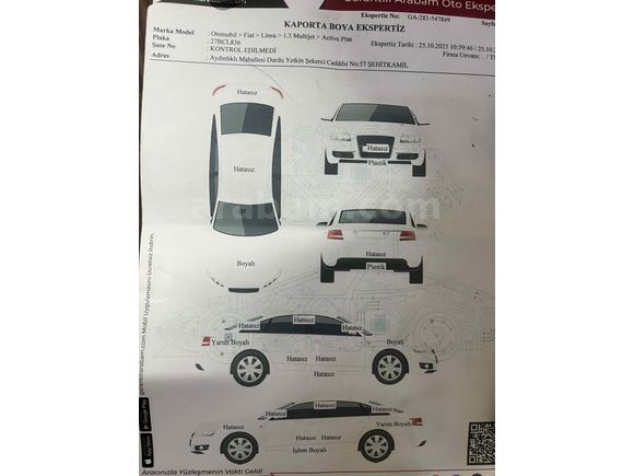 Sahibinden Fiat Linea 1.3 Multijet Active Plus 2012 Model 