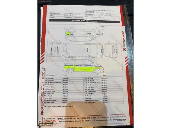 ORJ 280 BİNDE 2013 MODEL ÇİFT AİRBAGLI VWTRANSPORTER DEĞİŞENSİZ