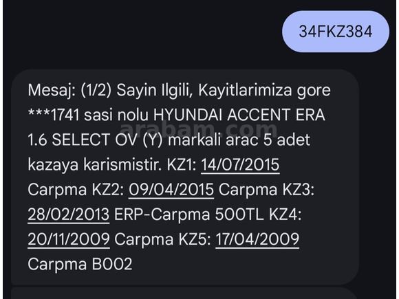Sahibinden Hyundai Accent Era 1.6 Select 2008 Model