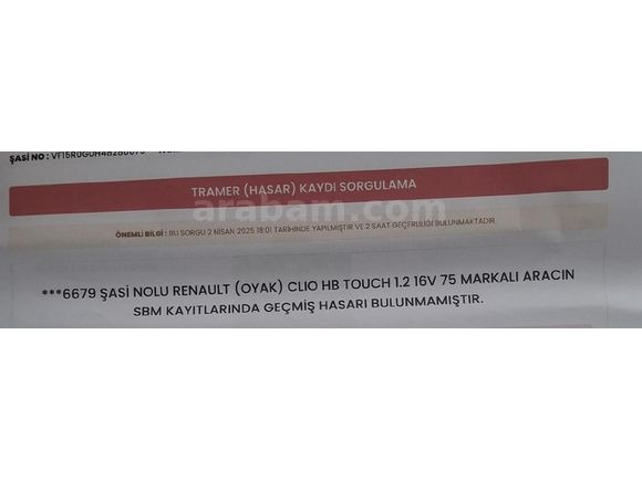 Sahibinden Renault Clio 1.2 Joy 2012 Model