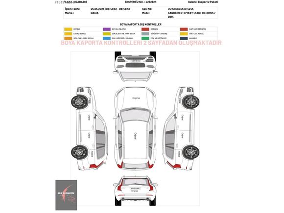 BOYASIZ 107.000KMDE BAKIMLI 2014 DACİA STEPWAY 1.5 DCİ