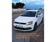 Sahibinden Volkswagen polo 90 beygir 1.4 TDi BlueMotion comfortline 2014 Model 191.000 km Beyaz