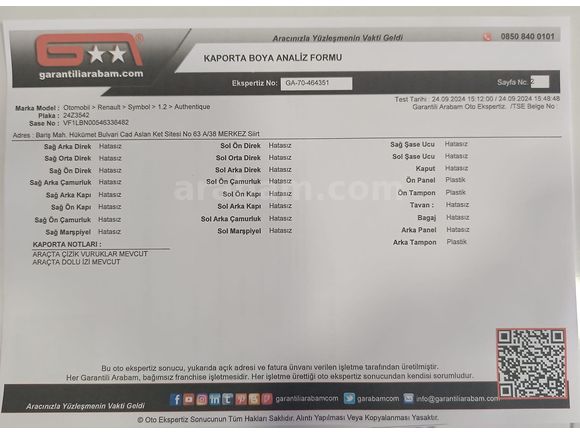 Pazarlıksız Renault Symbol 1.2 Authentique 2012 Model 