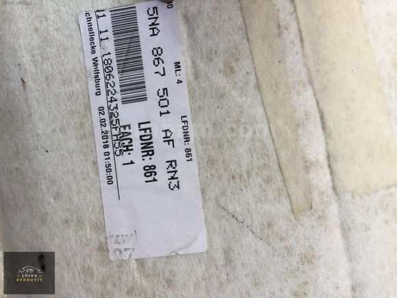 5NA867501AF TİGUAN TAVAN DÖŞEMESİ