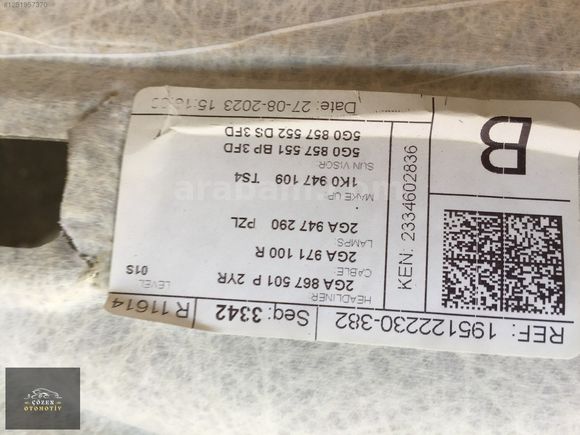 2GA867501 T-ROC 2023 TAVAN KARTON HATASIZ 2GA867501