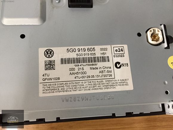 5G0919605 VOLKSWAGEN GOLF 7 6.5'' MULTİMEDYA EKRAN 5G0919605