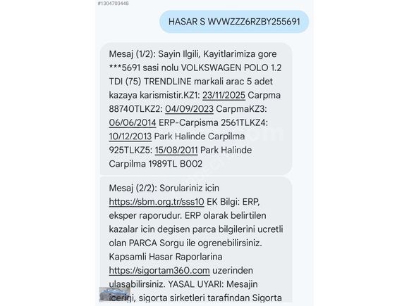 PERDECİ EROL'DAN 2011 WV POLO 1.2 TRENTLİNE MANUEL 278 BİN KM
