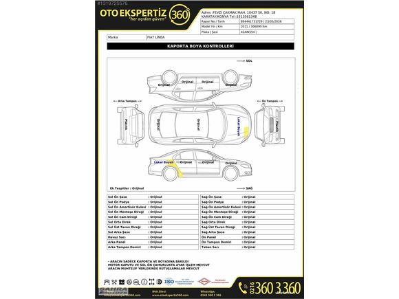 SAHRA MOTORS'DAN 2011 FIAT LINEA 1.6 M.jet EMOTİON HATASIZ