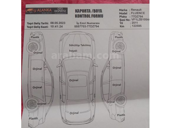 Sahibinden Renault Fluence 1.6 Dynamique 2011 Model Bursa 163.000 km Gri
